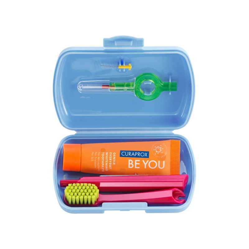 Curaprox Travel Set Blue Toothbrush-Toothpaste