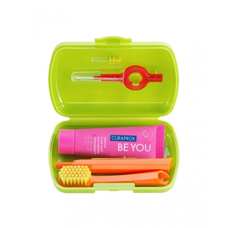 Curaprox Travel Set Green Toothbrush-Toothpaste