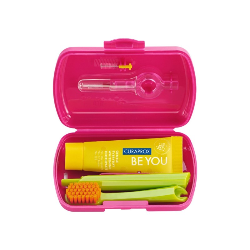 Curaprox Travel Set Red Toothbrush-Toothpaste