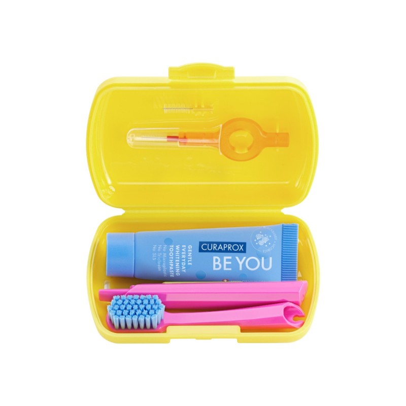 Curaprox Travel Set Yellow Toothbrush-Toothpaste