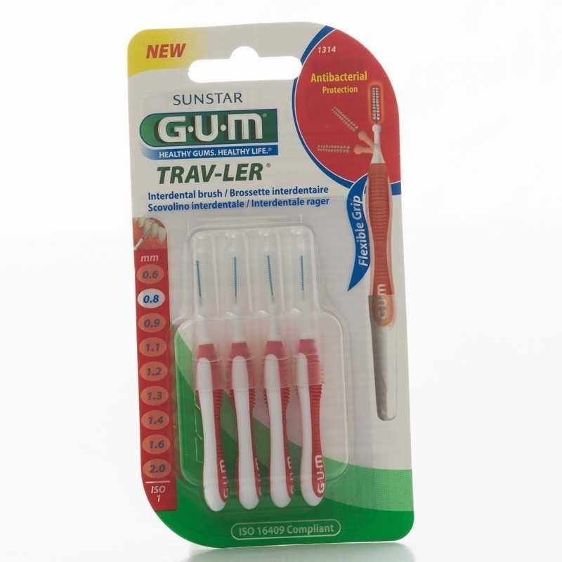 Gum ProxaBrush Trav-Ler 0.8mm Red