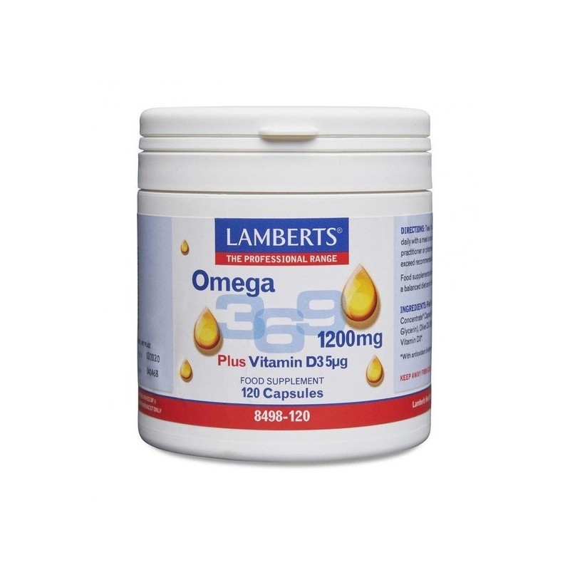 Lamberts Omega 3 6 9 1200mg Plus Vitamin D3 120 Caps