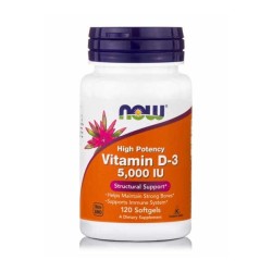 Now Vitamin D3 5000iu 120 Sofgels