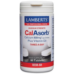 Lamberts CalAsorb Calcium 800 mg plus D3 60 ταμπλέτες
