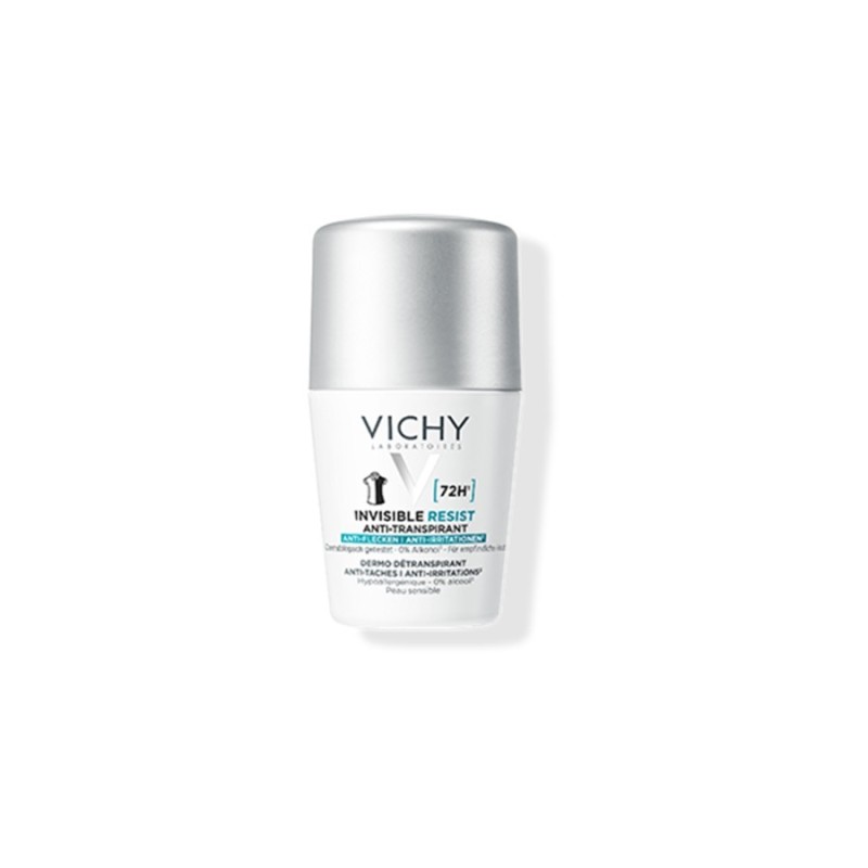 VICHY DEODORANT ROLL-ON INVISIBLE RESIST ANTI-STAINS 72H 50ML (WHITE)