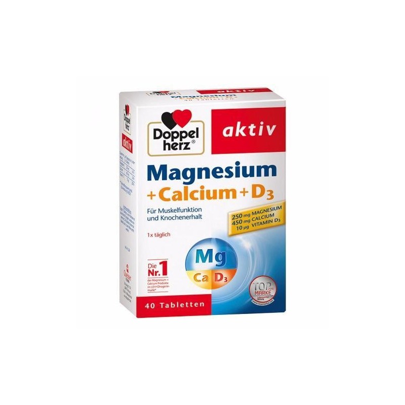 Doppelherz Magnesium + Calcium + Vitamin D3 40tabs