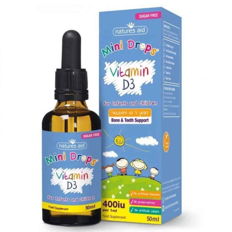 Natures Aid Vitamin D3 Kids Drops 400iu 50ml