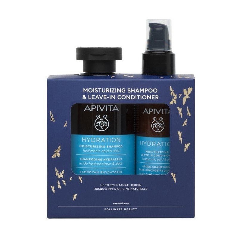 APIVITA XMAS 23 MOISTURIZING SHAMPOO & LEAVE IN CONDITIONER SET