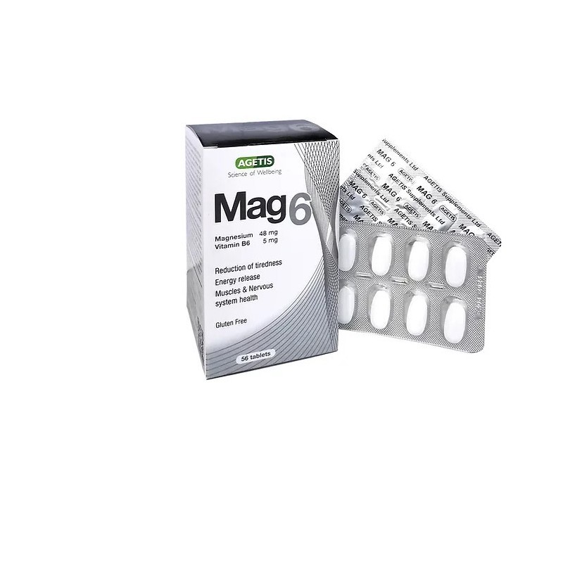 Agetis Mag 6 Magnesium 48mg / Vitamin B6 5mg 56tabs