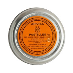 Apivita Pastilles For Sore Throat & Cough Relief Propolis & Licorice 45g