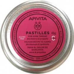 Apivita Pastilles For Sore Throat Blackberry & Propolis 45g