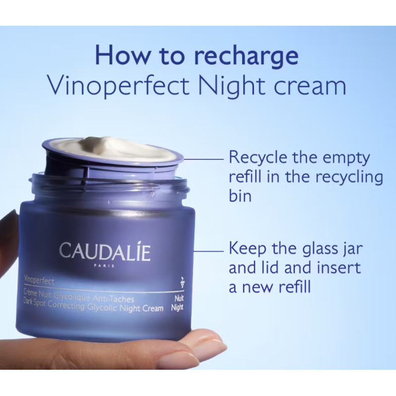 CAUDALIE VINOPERFECT DARK CORRECTING GLYCOLIC NIGHT CREAM REFILL 50ML