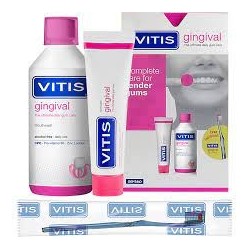 Vitis Gingival Pack Toothpaste, Mouthwash, Toothbrush