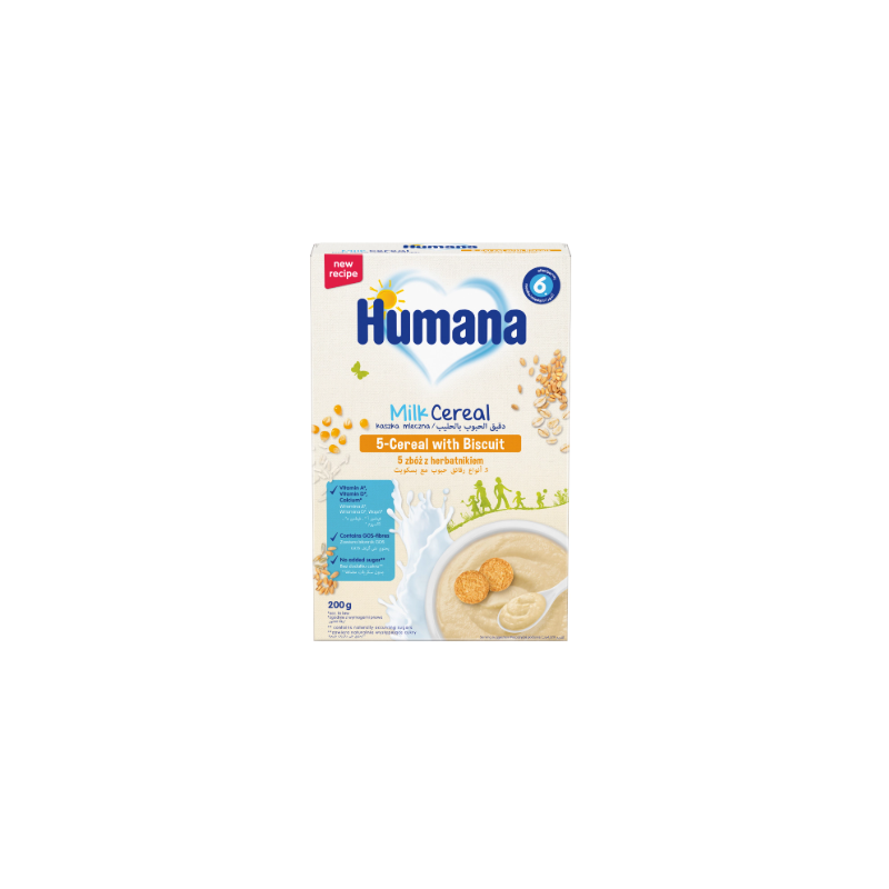 Humana MC 5-Cereals With Biscuit 200g 6+