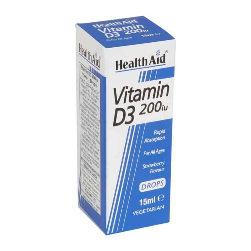 Health Aid Vitamin D3 200IU Drops 15ml