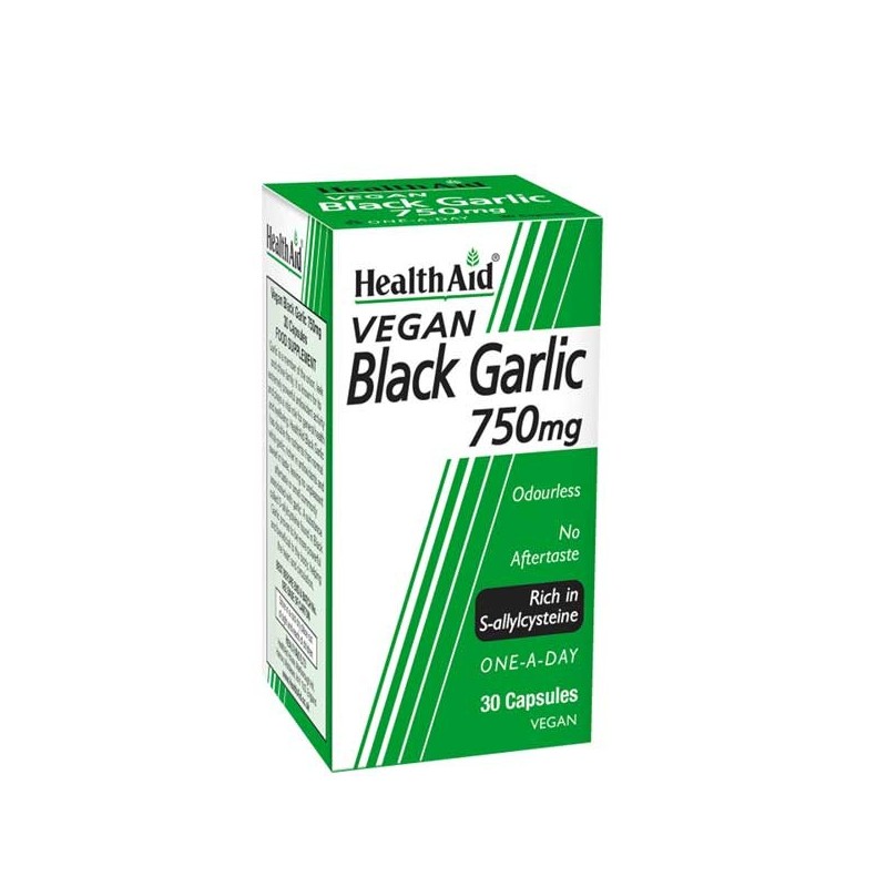 Health Aid Black Garlic 750mg Caps 30