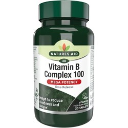 Natures Aid Vitamin B Complex 100mg Mega Potency 30Tabs