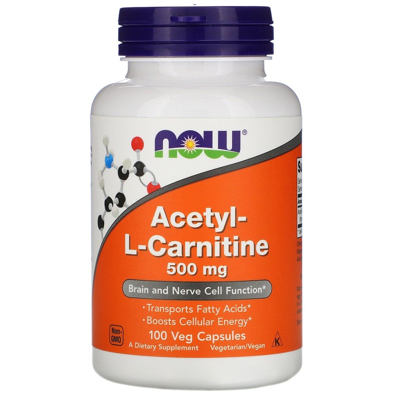 NOW ACETYL- L-CARNITINE 500MG 100 VEGICAPS