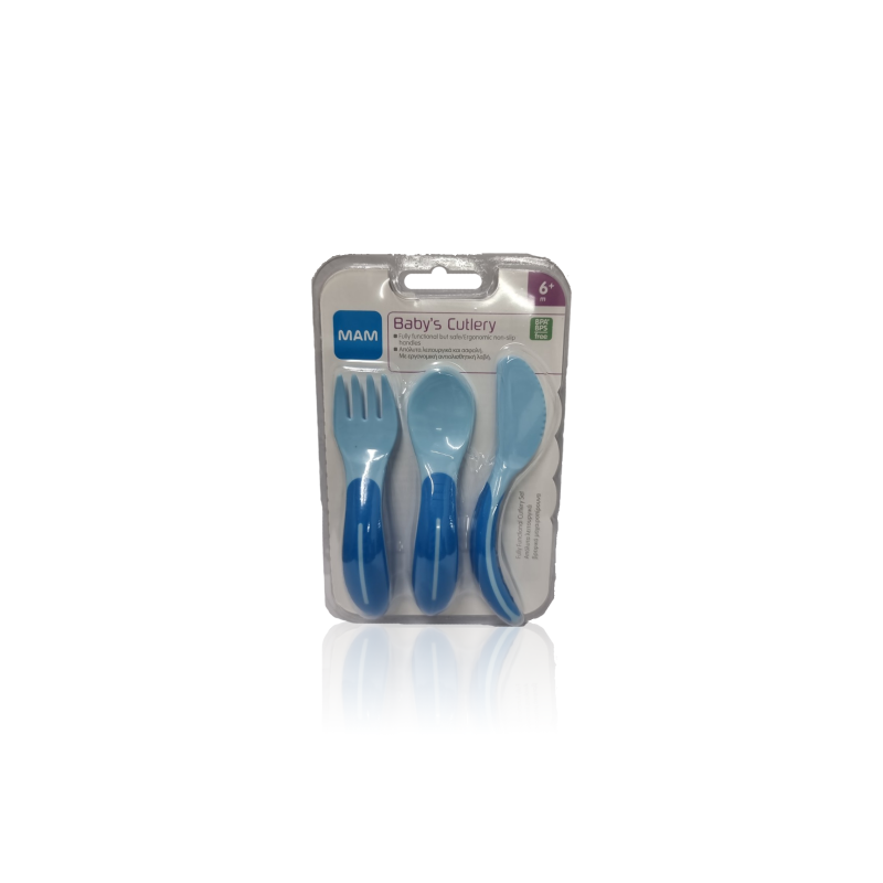 Mam Spoon Fork Knife 6m+ Blue 776306