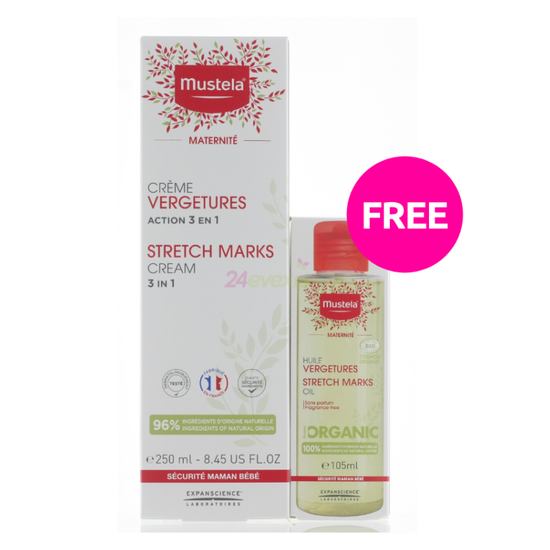 Mustela Stretch Marks 250ml+Free Oil 105ml