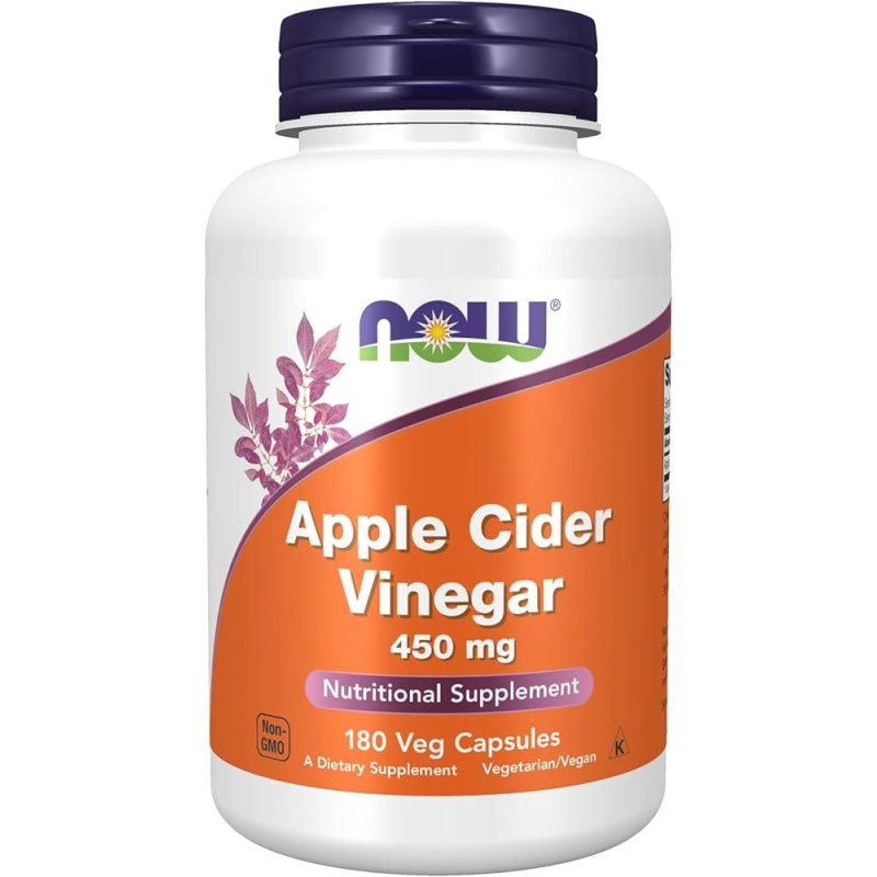 NOW APPLE CIDER VINEGAR 450MG 180 VEGICAPS