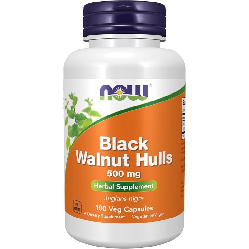 NOW BLACK WALNUT HULLS 500MG - 100 CAP