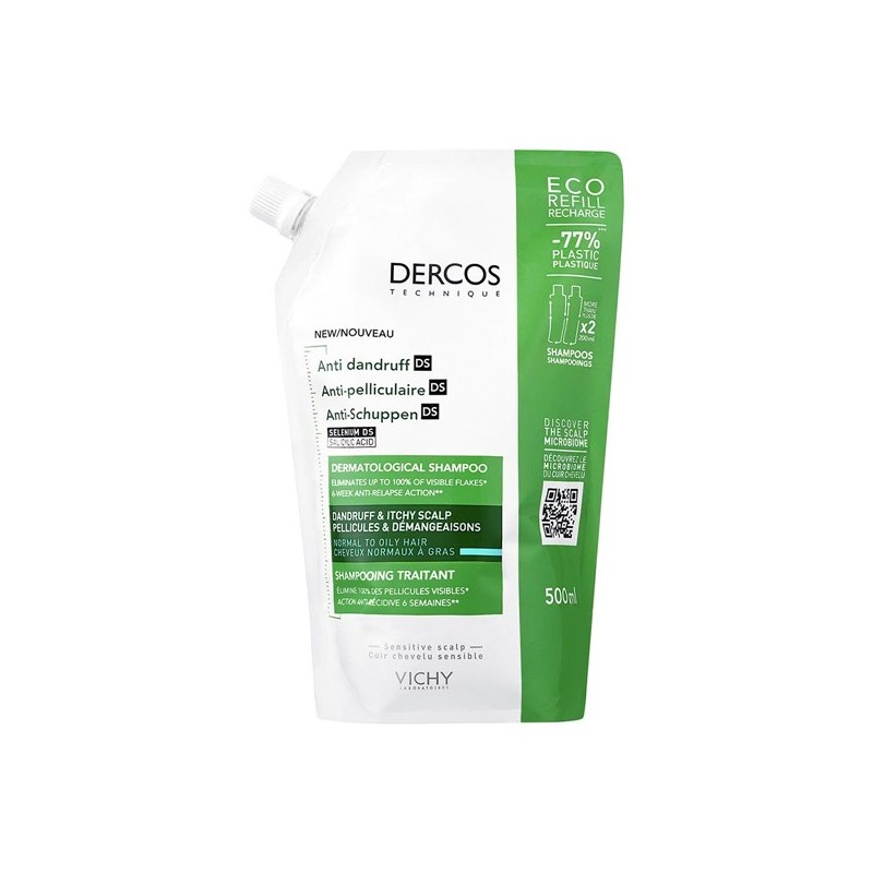 VICHY DERCOS ANTI-DANDRUFF SHAMPOO NORMAL TO OIL REFIL 500ML