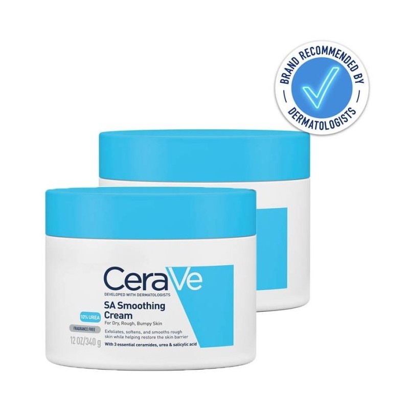 Cerave SA Smoothing Cream Ενυδατική & Απολεπιστική Κρέμα με 10% Ουρία για Ξηρή Επιδερμίδα, 340g